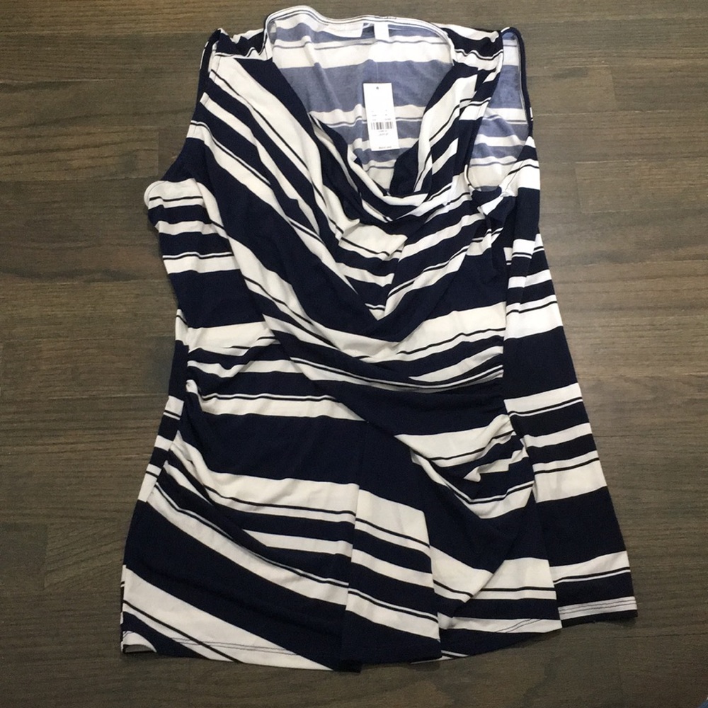 NWT NY&Co Navy and White striped top!